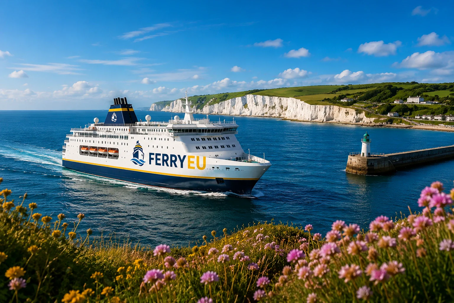Feribotul într-un port european