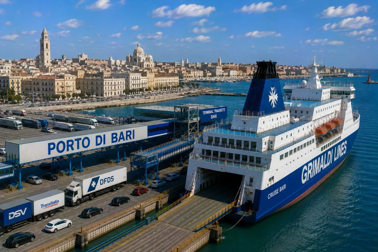 Bari Port de feriboturi de pe coasta Adriaticii din sudul Italiei