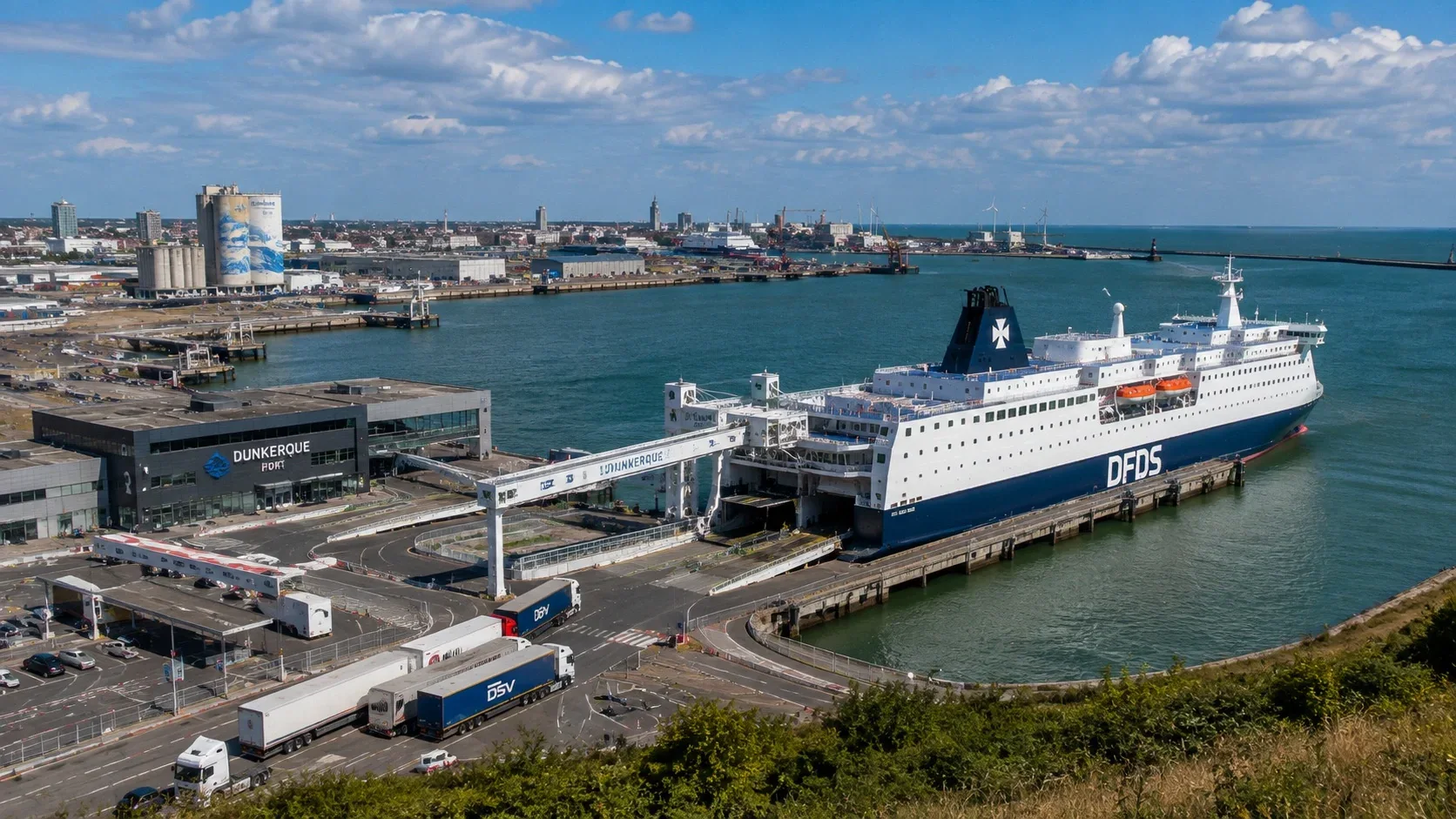 Terminalul de feriboturi de pasageri DFDS la Dunkirk Loon-Plage în Franța