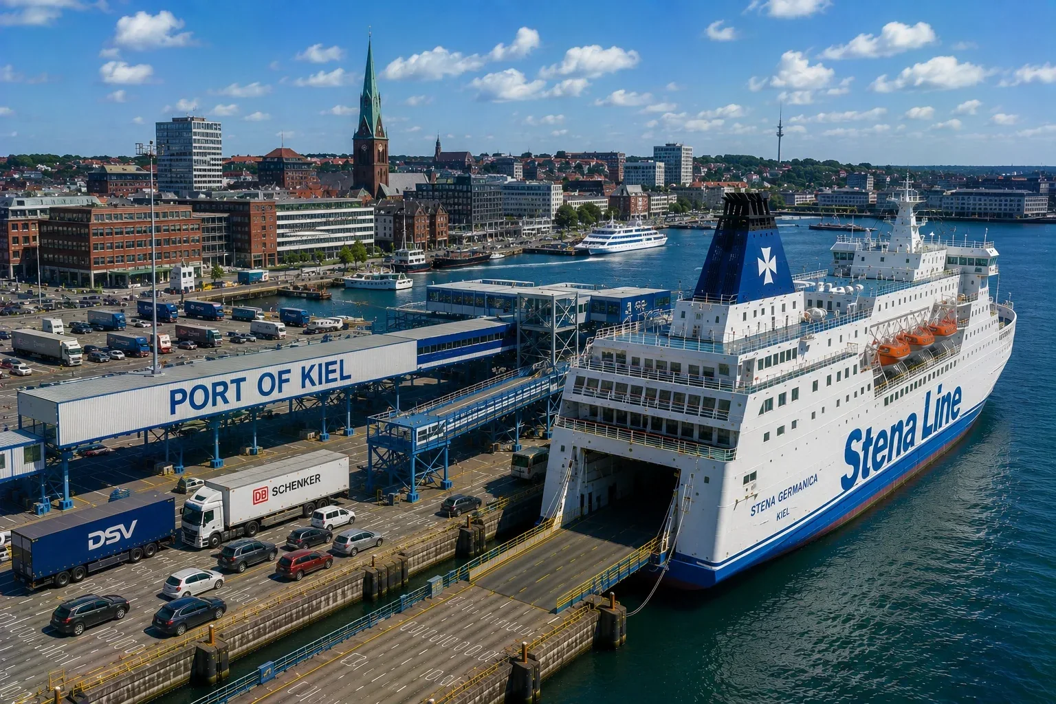 Terminal de feriboturi Kiel din nordul Germaniei