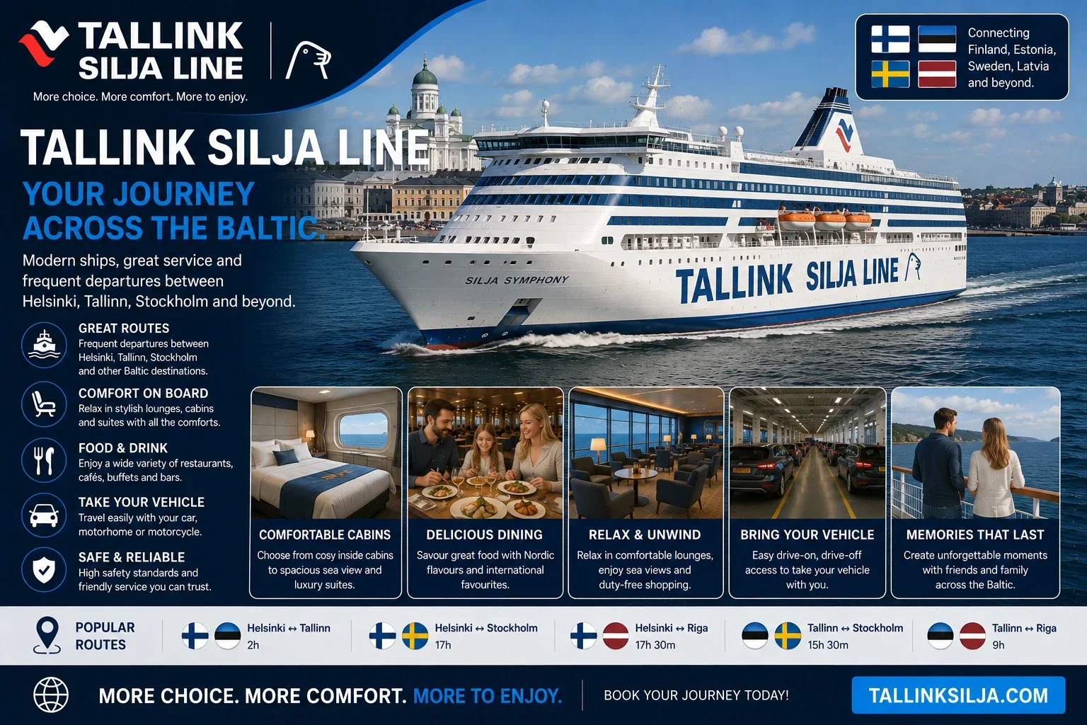 Tallink Silja Line feribotul pentru pasageri și vehicule pe Marea Baltică